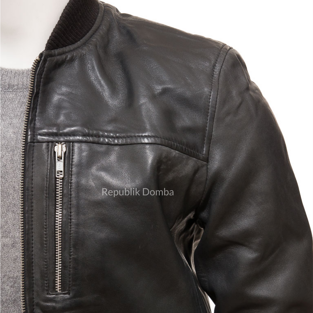 Jaket Kulit Pria Bomber - PCB 474