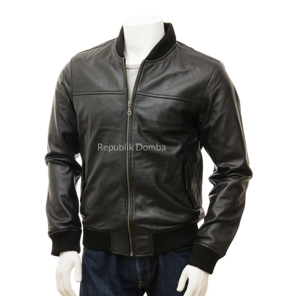 Jaket Kulit Pria Bomber - PCB 475