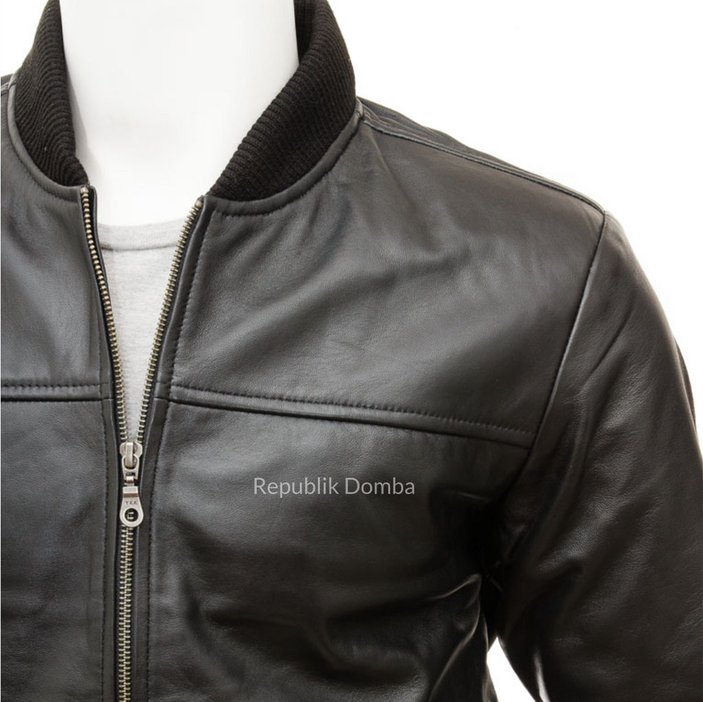 Jaket Kulit Pria Bomber - PCB 475