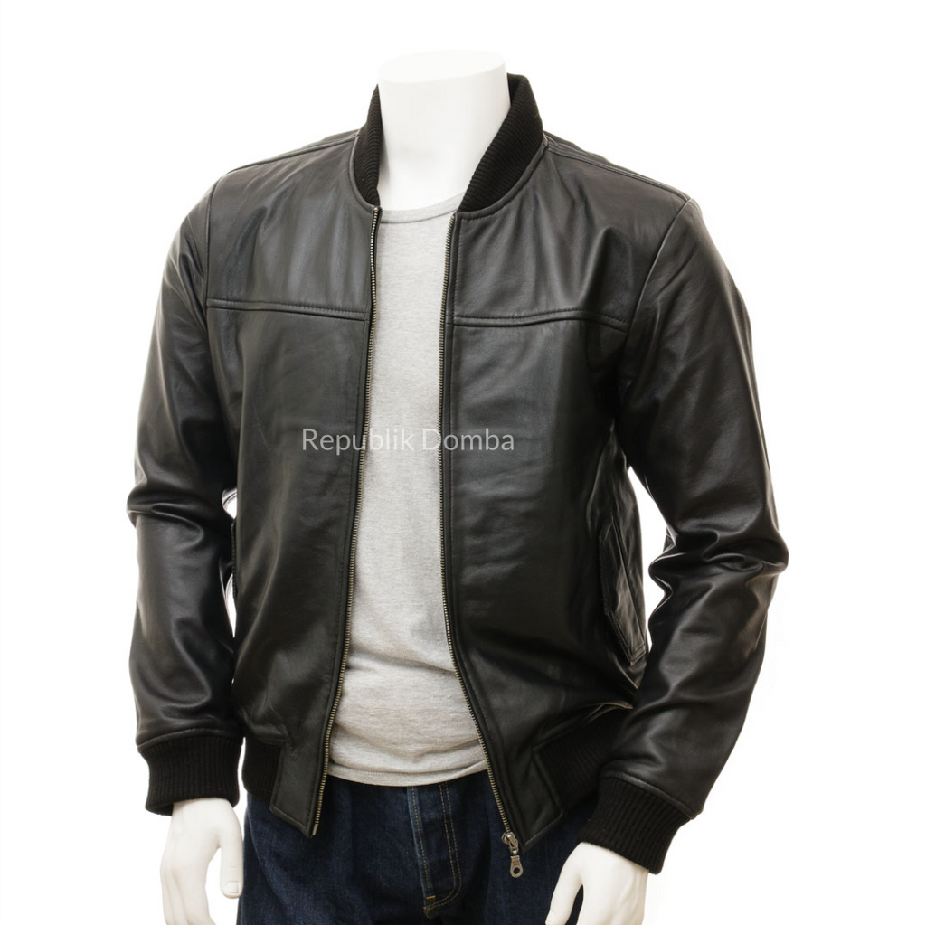 Jaket Kulit Pria Bomber - PCB 475
