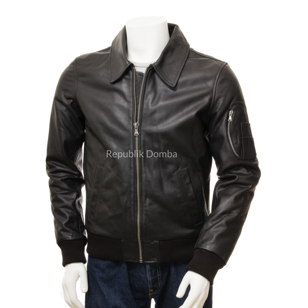 Jaket Kulit Pria Bomber - PCB 476