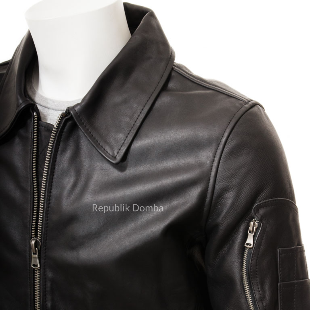 Jaket Kulit Pria Bomber - PCB 476