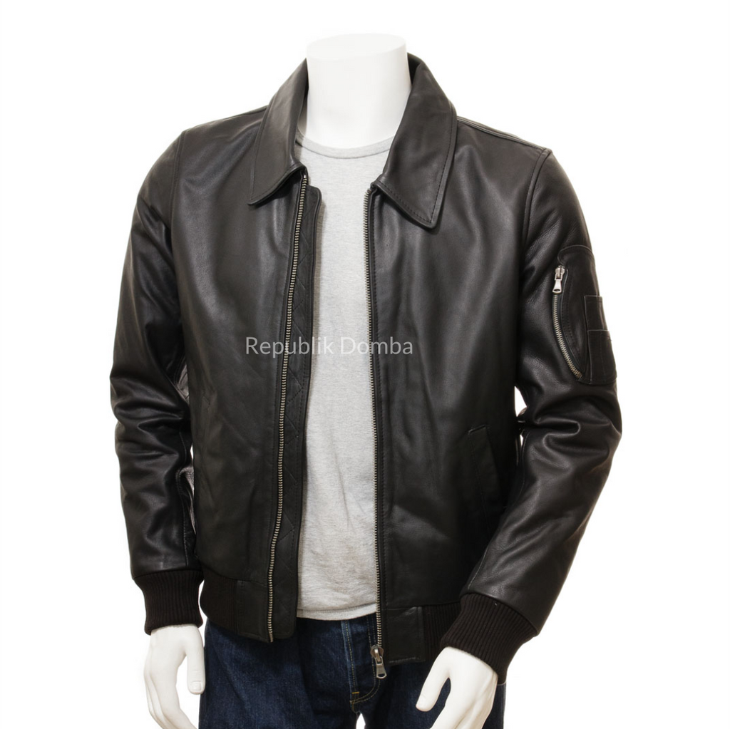 Jaket Kulit Pria Bomber - PCB 476