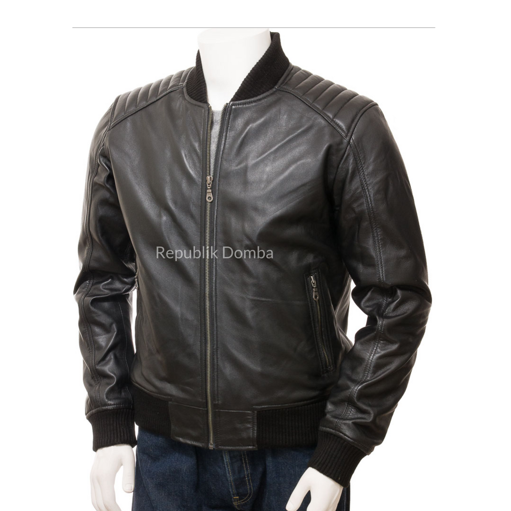 Jaket Kulit Pria Bomber - PCB 477