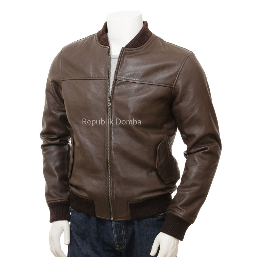 Jaket Kulit Pria Bomber - PCB 482