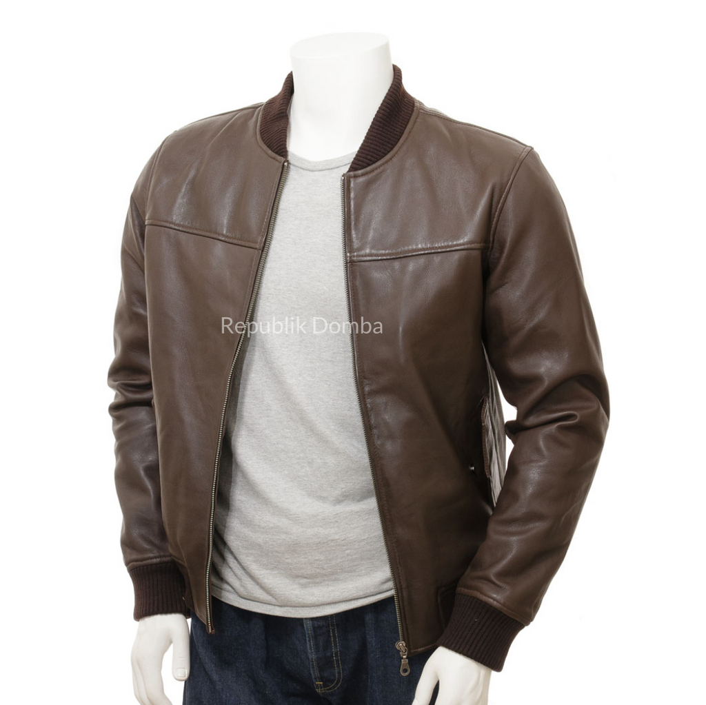 Jaket Kulit Pria Bomber - PCB 482