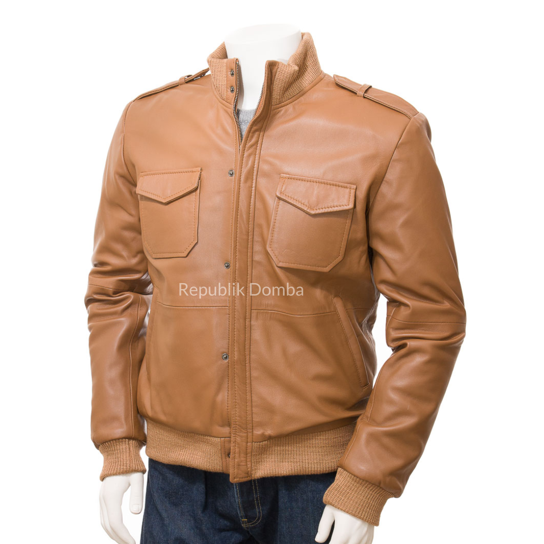 Jaket Kulit Pria Bomber - PCB 484
