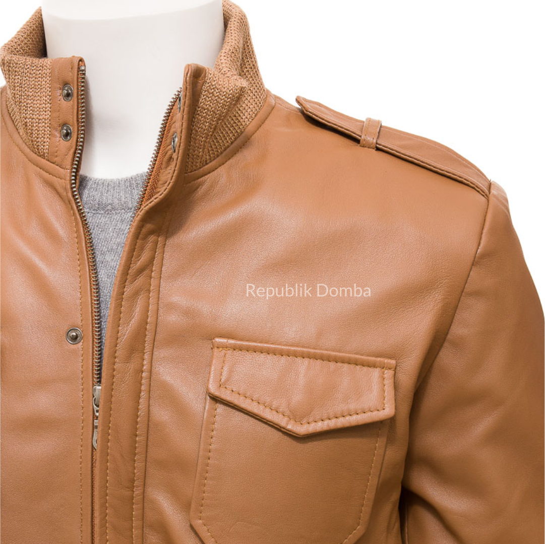 Jaket Kulit Pria Bomber - PCB 484