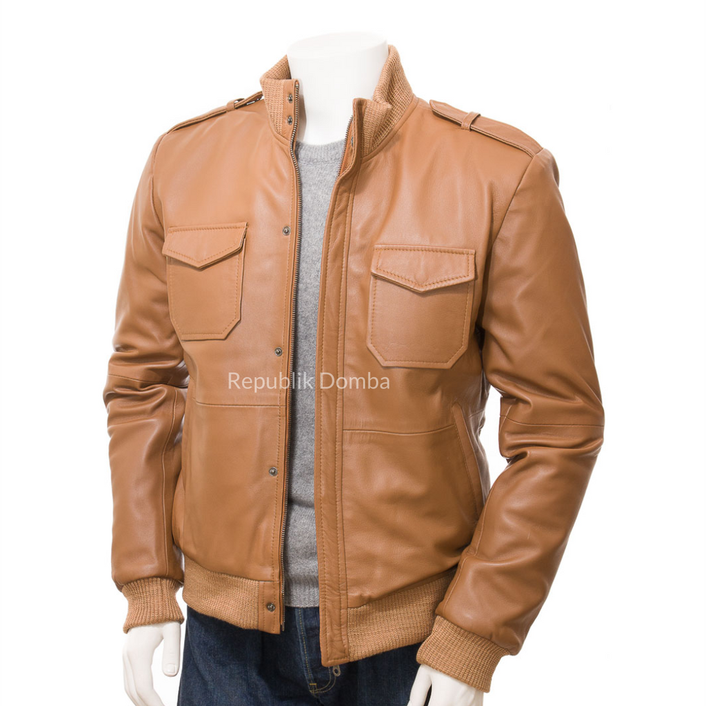 Jaket Kulit Pria Bomber - PCB 484