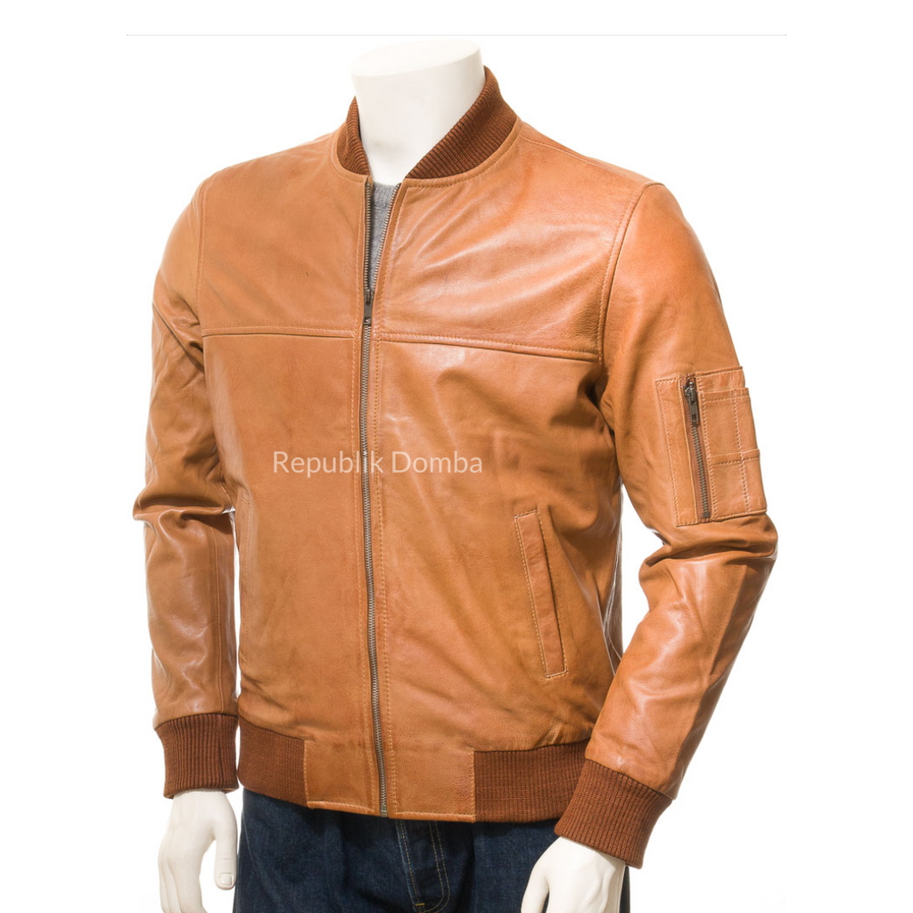 Jaket Kulit Pria Bomber - PCB 486
