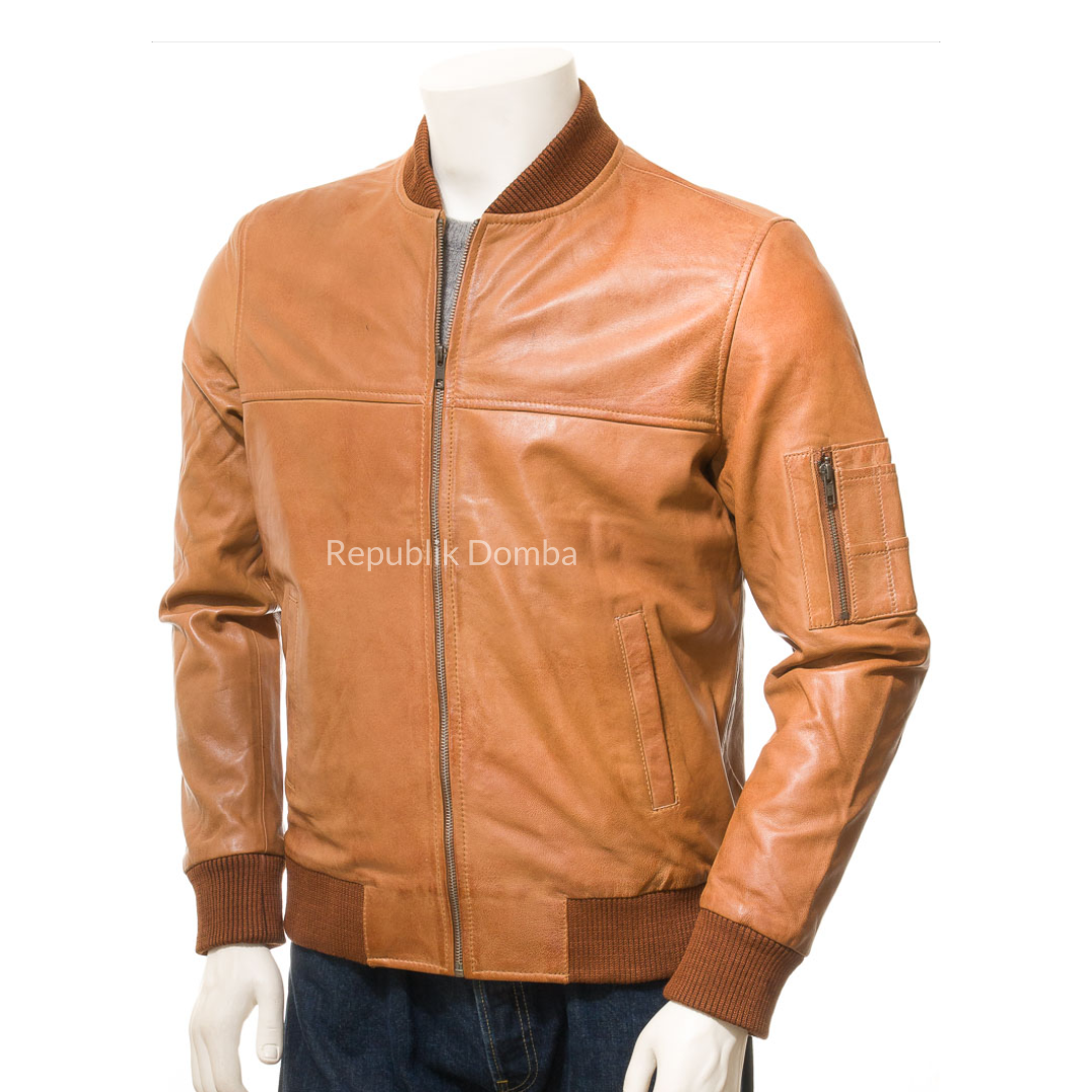 Jaket Kulit Pria Bomber - PCB 486