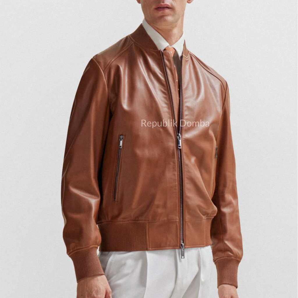 Jaket Kulit Pria Bomber - PCB 489