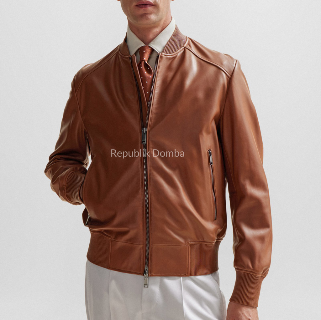 Jaket Kulit Pria Bomber - PCB 489