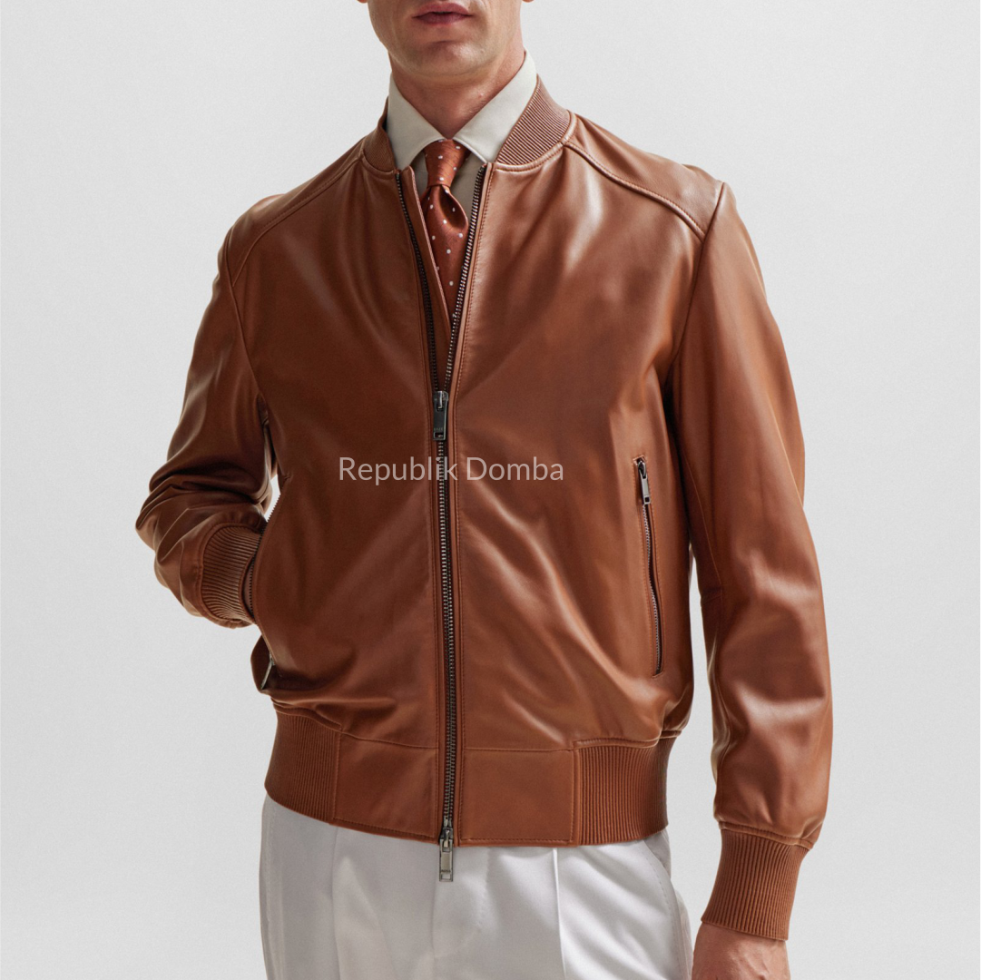 Jaket Kulit Pria Bomber - PCB 489