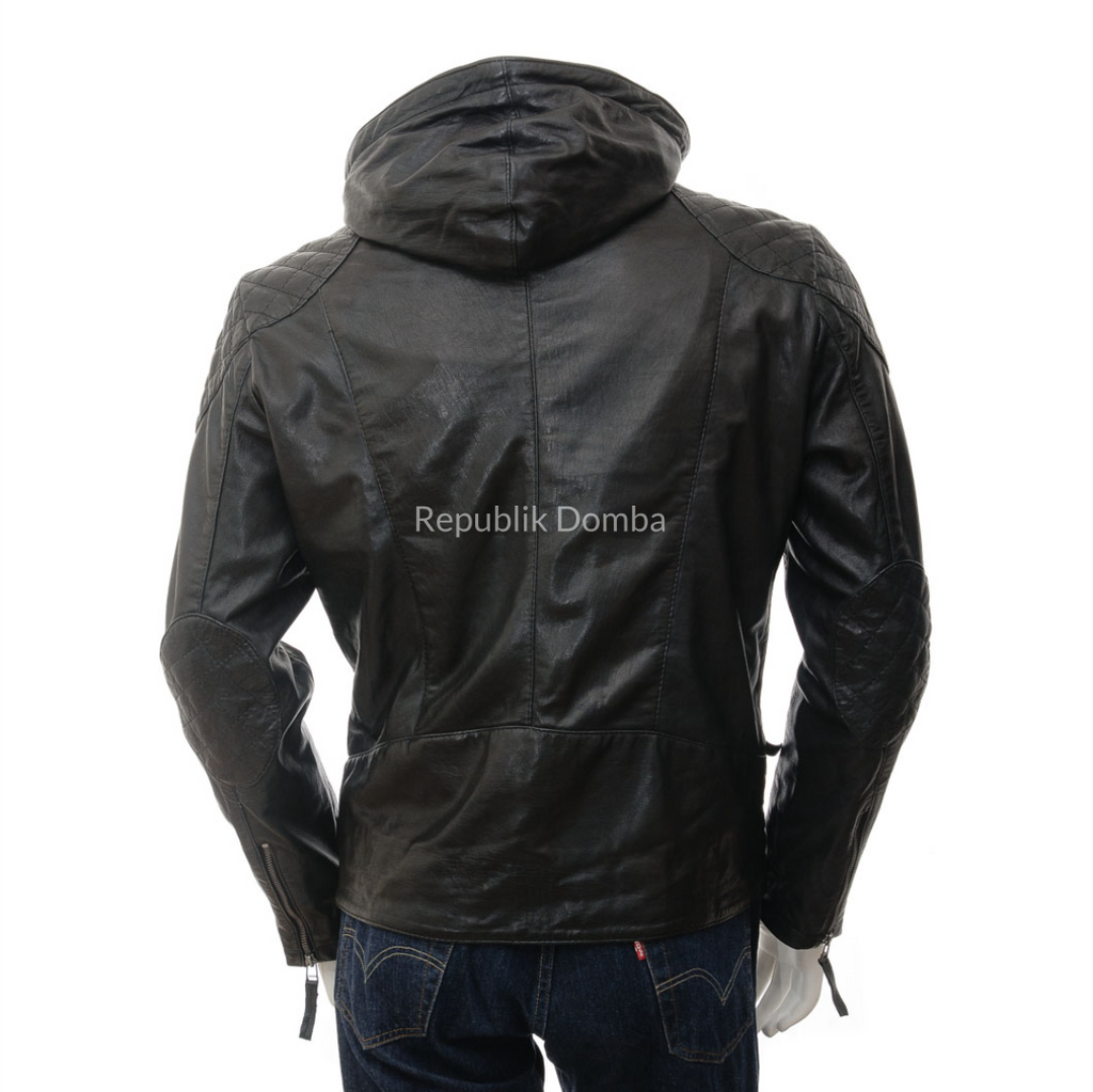 Jaket Kulit Pria Hodie - PCH 410 - Detail Bahan Kulit Domba