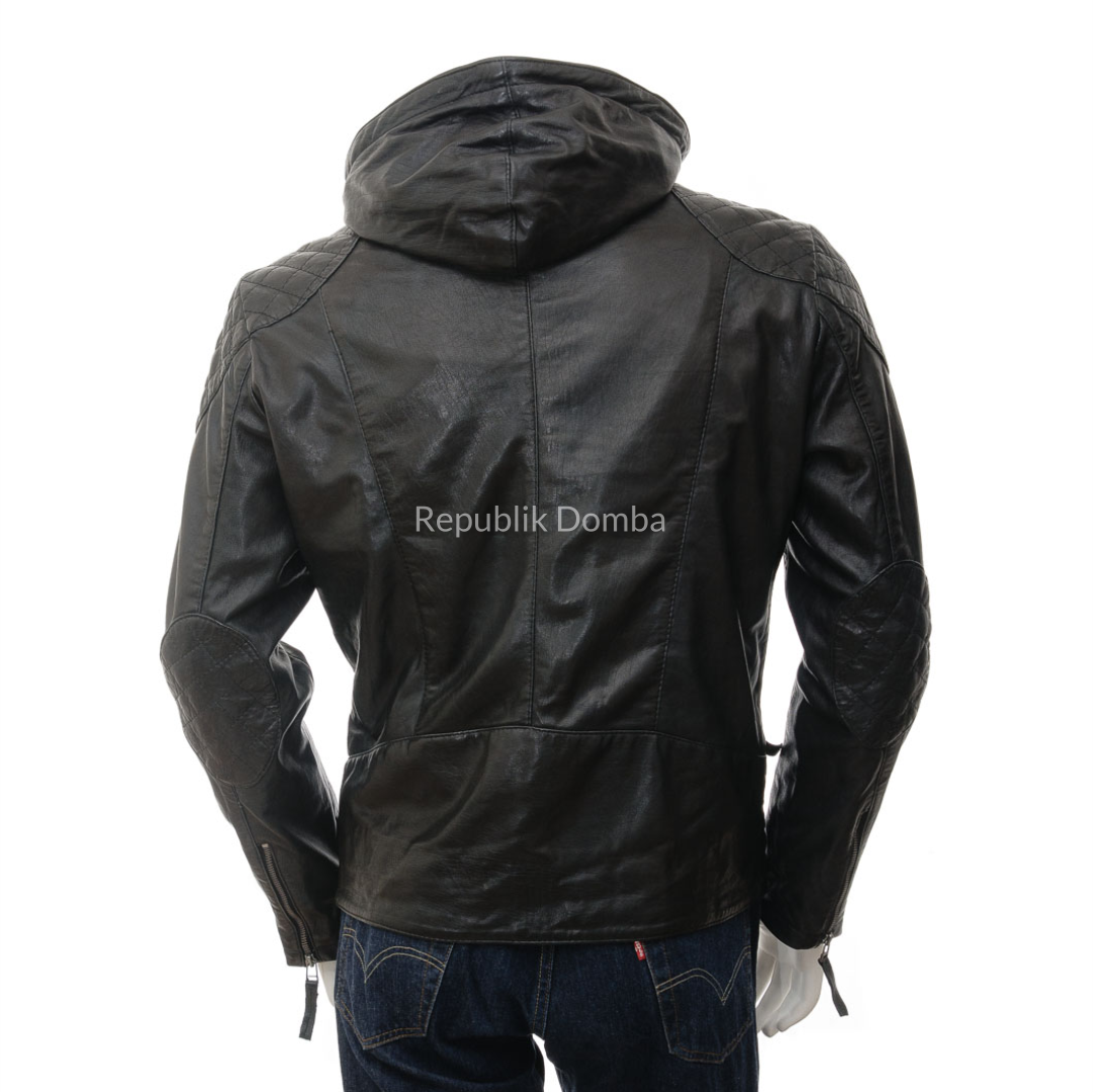Jaket Kulit Pria Hodie - PCH 410 - Detail Bahan Kulit Domba