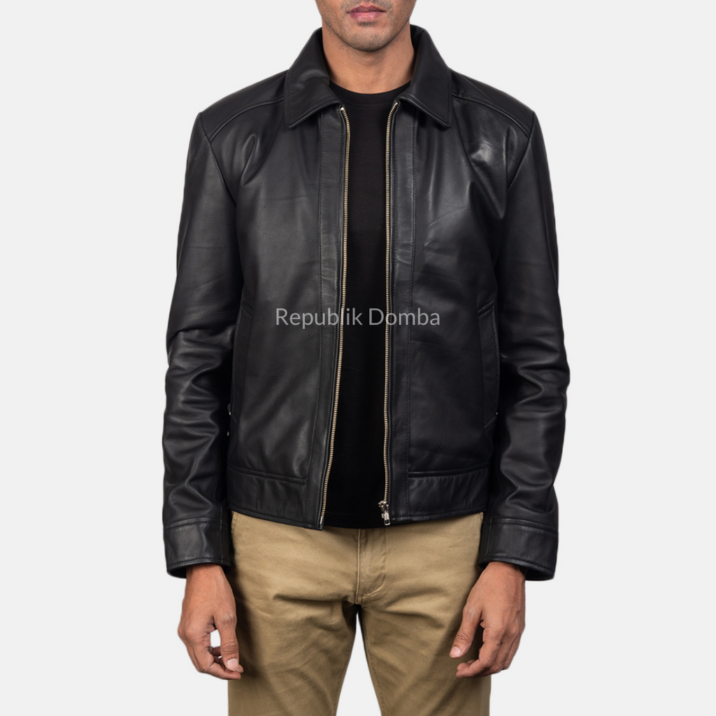 Jaket Kulit Domba Pria Formal Premium | PF 111 - Tampak Samping