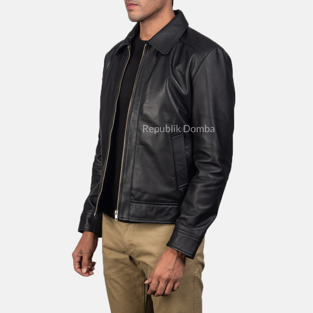 Jaket Kulit Domba Pria Formal Premium | PF 111 - Tampak Belakang
