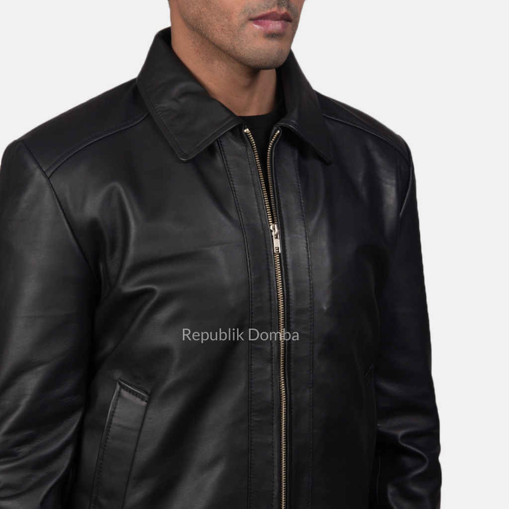 Jaket Kulit Domba Pria Formal Premium | PF 111 - Detail Bahan Kulit Domba