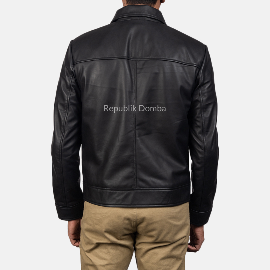Jaket Kulit Domba Pria Formal Premium | PF 111 - Detail Hardware dan Jahitan