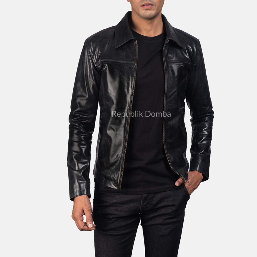 Jaket Kulit Domba Pria Formal Premium | PF 402 - Tampak Depan