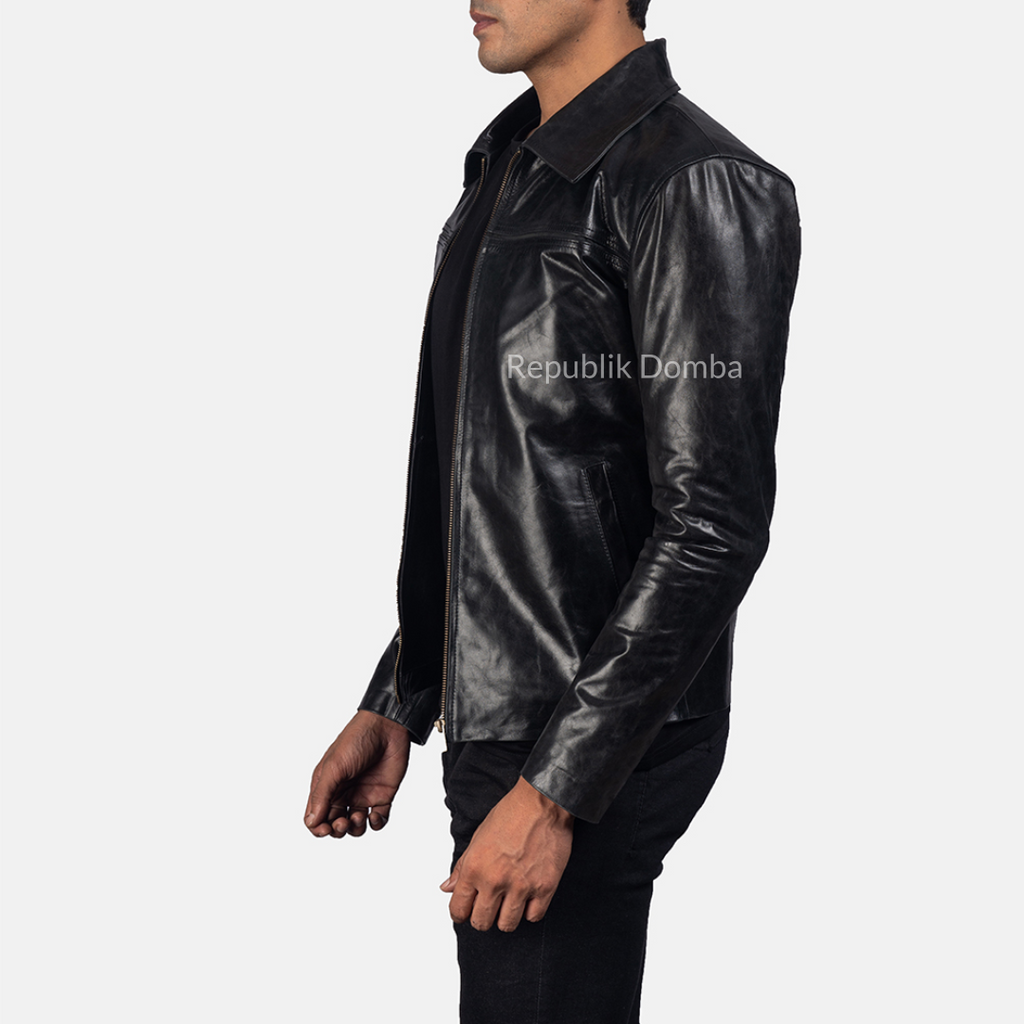 Jaket Kulit Domba Pria Formal Premium | PF 402 - Tampak Belakang