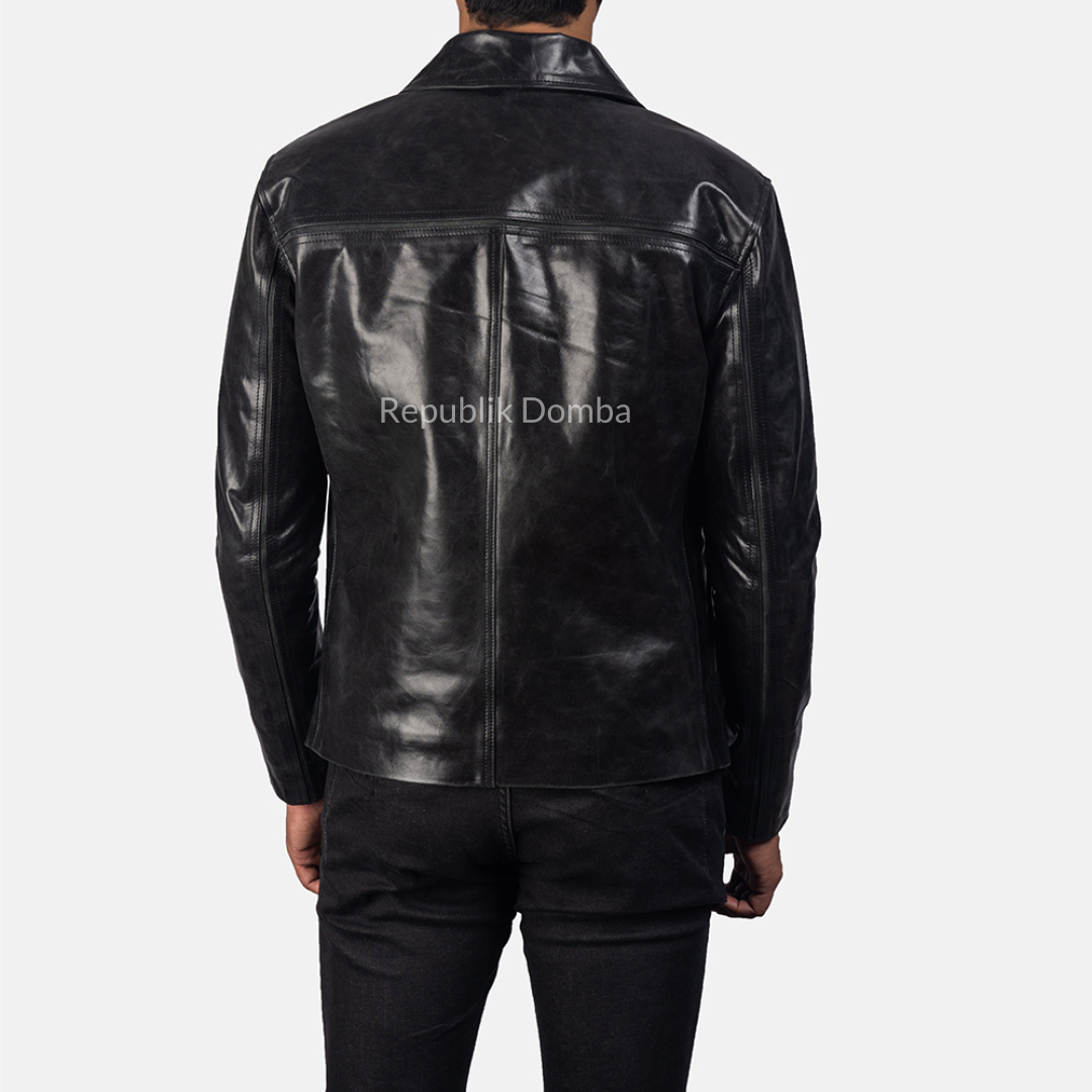 Jaket Kulit Domba Pria Formal Premium | PF 402 - Detail Hardware dan Jahitan