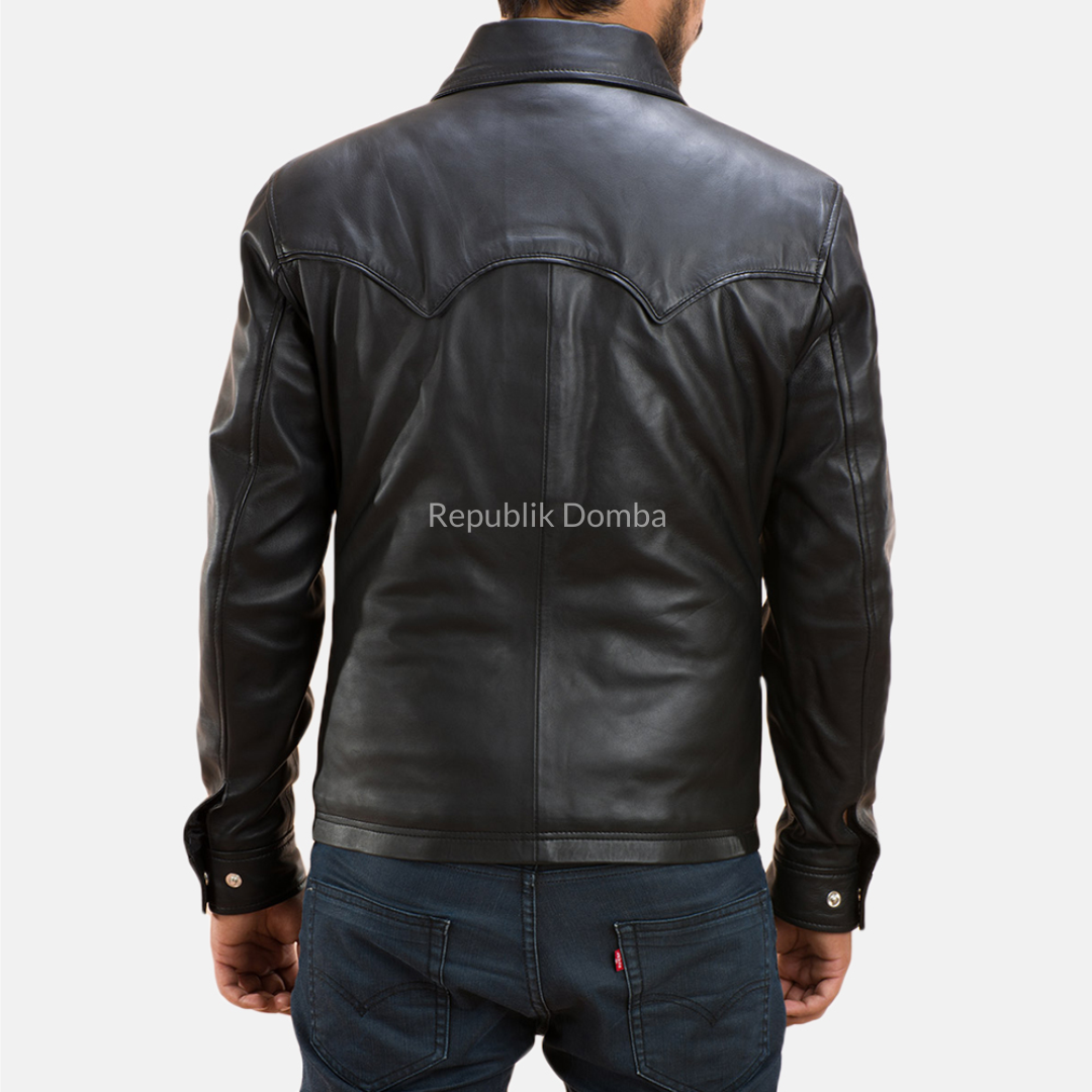 Jaket Kulit Domba Pria Formal Premium | PF 104 - Detail Hardware dan Jahitan