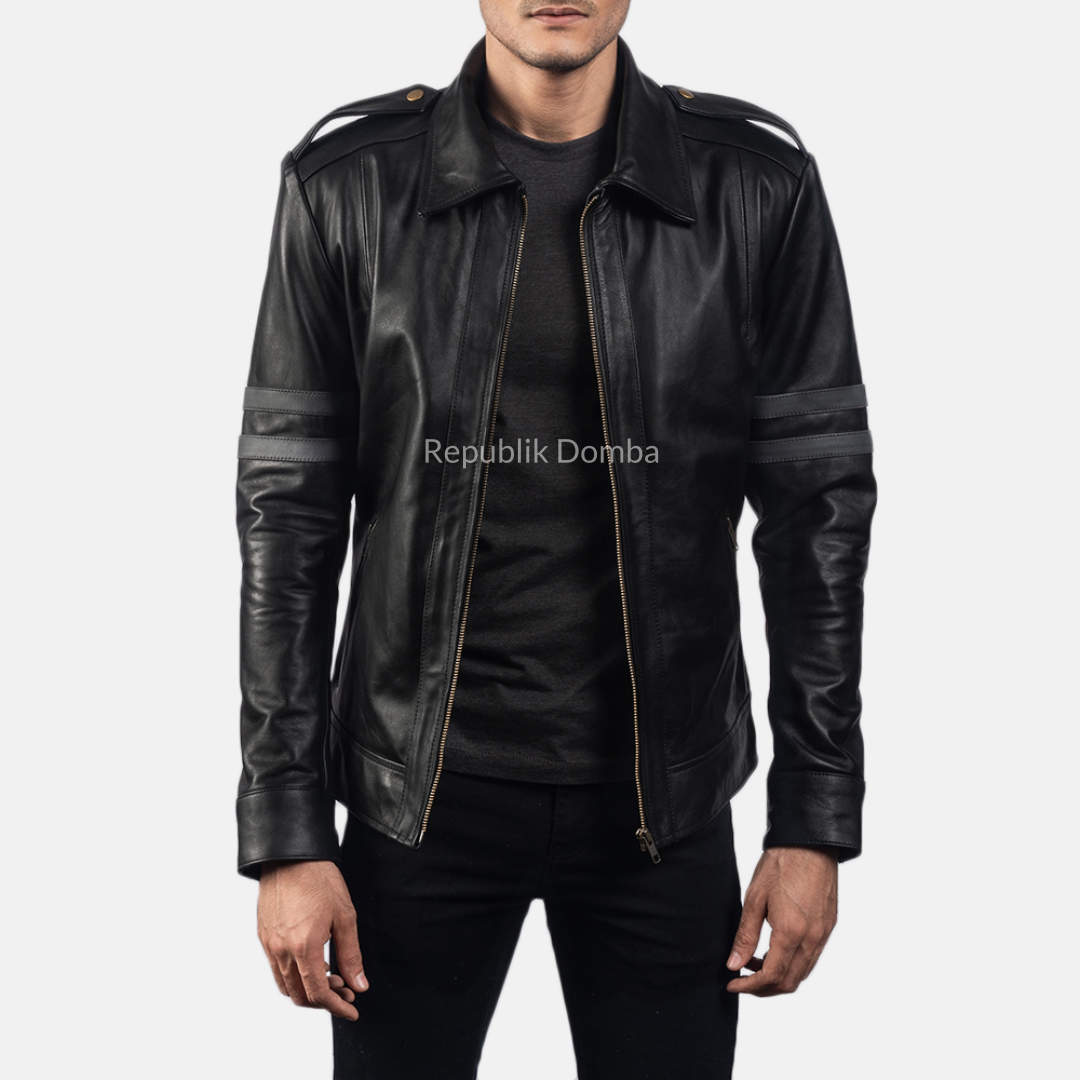 Jaket Kulit Domba Pria Formal Premium | PF 110 - Tampak Samping