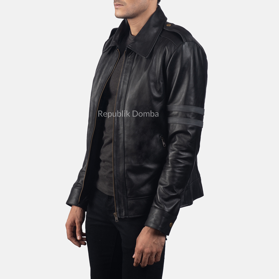 Jaket Kulit Domba Pria Formal Premium | PF 110 - Tampak Belakang