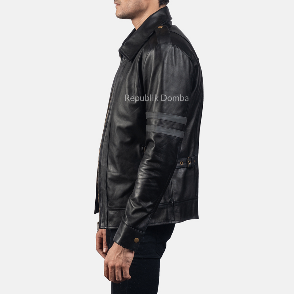 Jaket Kulit Domba Pria Formal Premium | PF 110 - Detail Bahan Kulit Domba