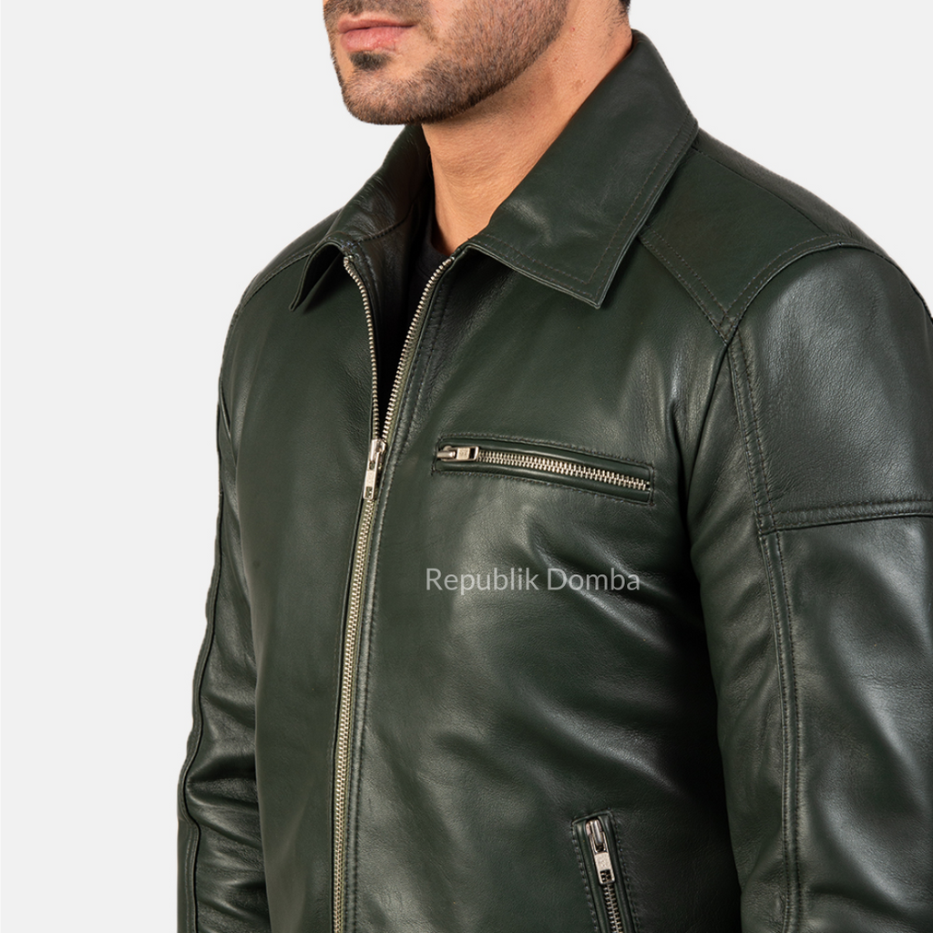 Jaket Kulit Domba Pria Formal Premium | PF 404 - Tampak Samping