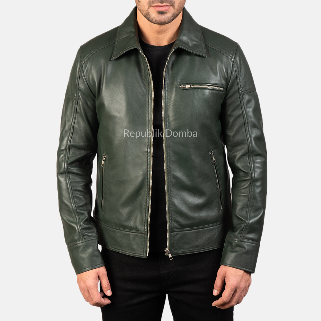 Jaket Kulit Domba Pria Formal Premium | PF 404 - Tampak Belakang