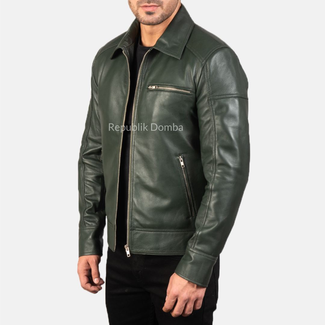Jaket Kulit Domba Pria Formal Premium | PF 404 - Detail Bahan Kulit Domba