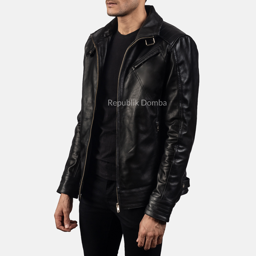 Jaket Kulit Domba Pria Formal Premium | PF 407 - Tampak Belakang