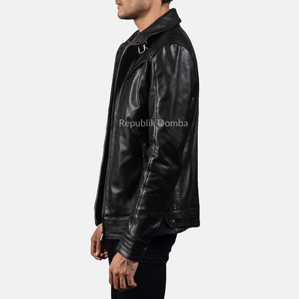 Jaket Kulit Domba Pria Formal Premium | PF 407 - Detail Bahan Kulit Domba