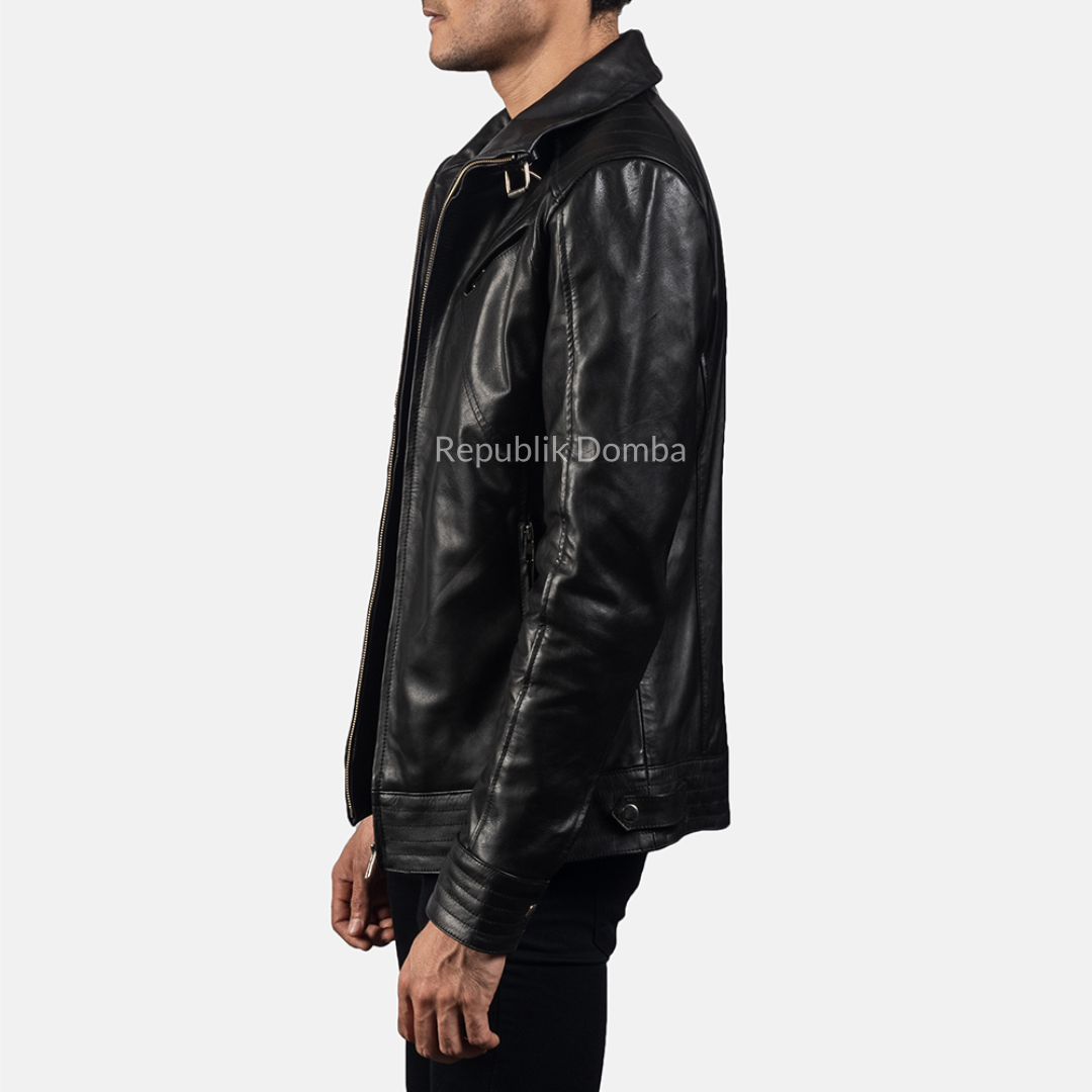 Jaket Kulit Domba Pria Formal Premium | PF 407 - Detail Bahan Kulit Domba