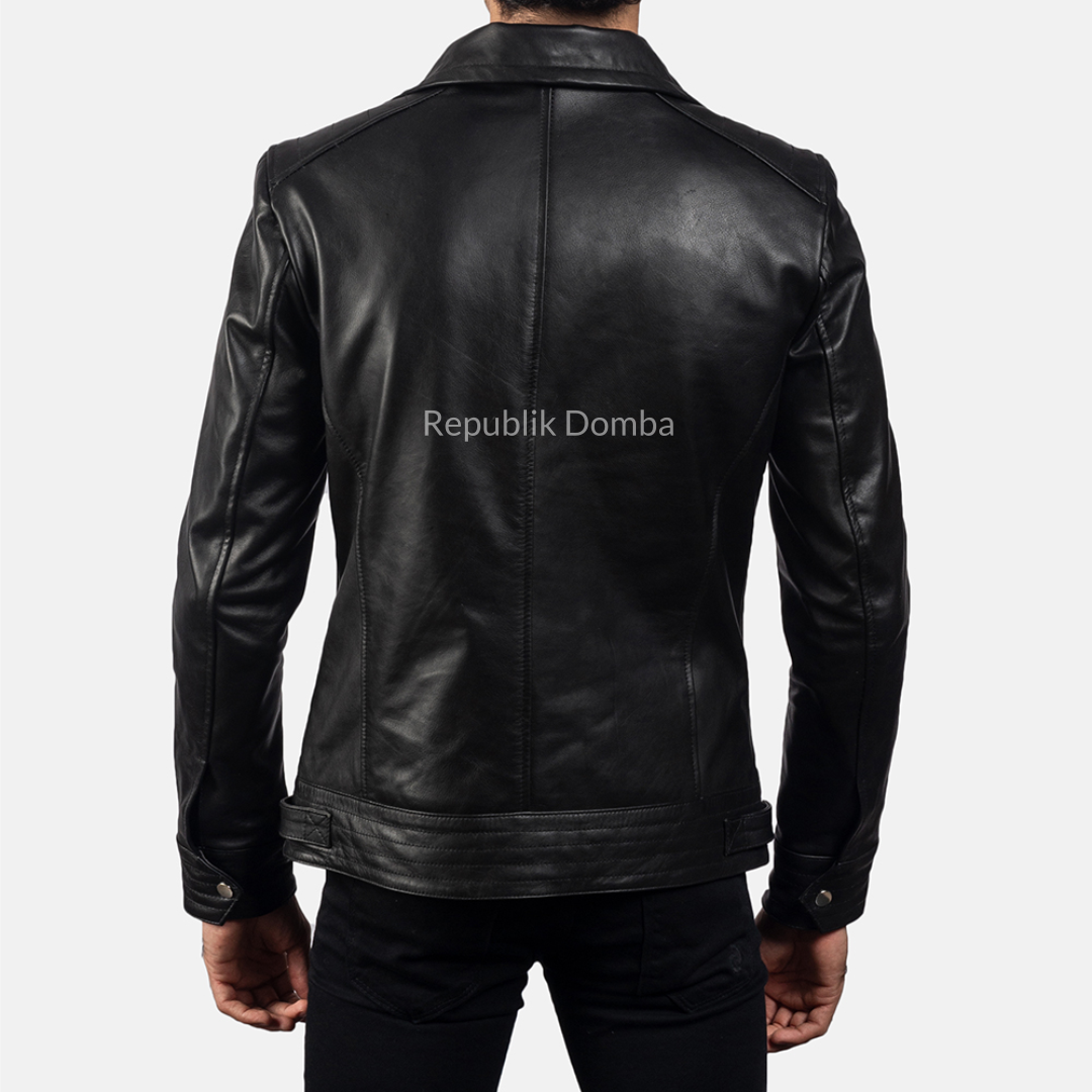 Jaket Kulit Domba Pria Formal Premium | PF 407 - Detail Hardware dan Jahitan
