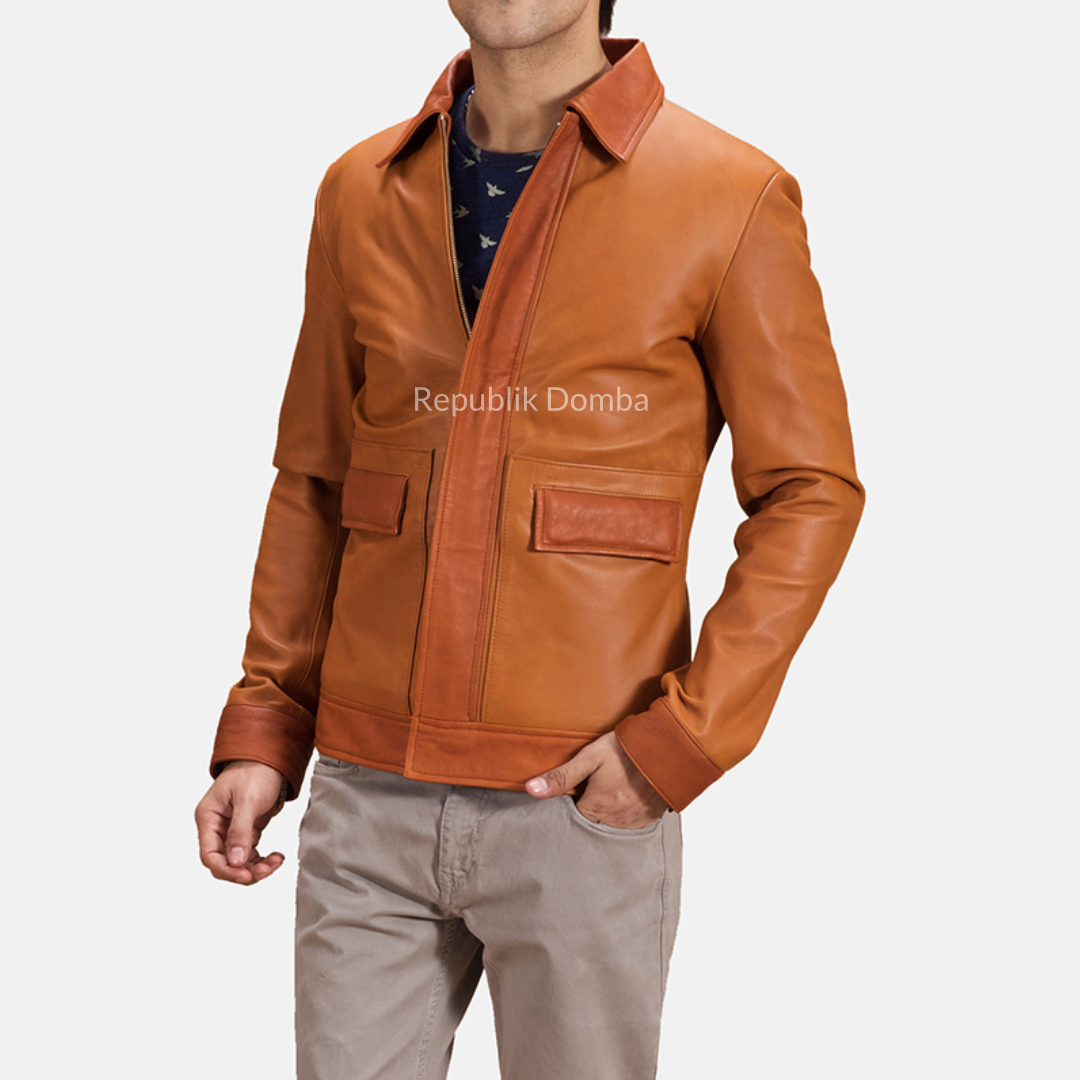 Jaket Kulit Domba Pria Formal Premium | PF 409 - Tampak Depan