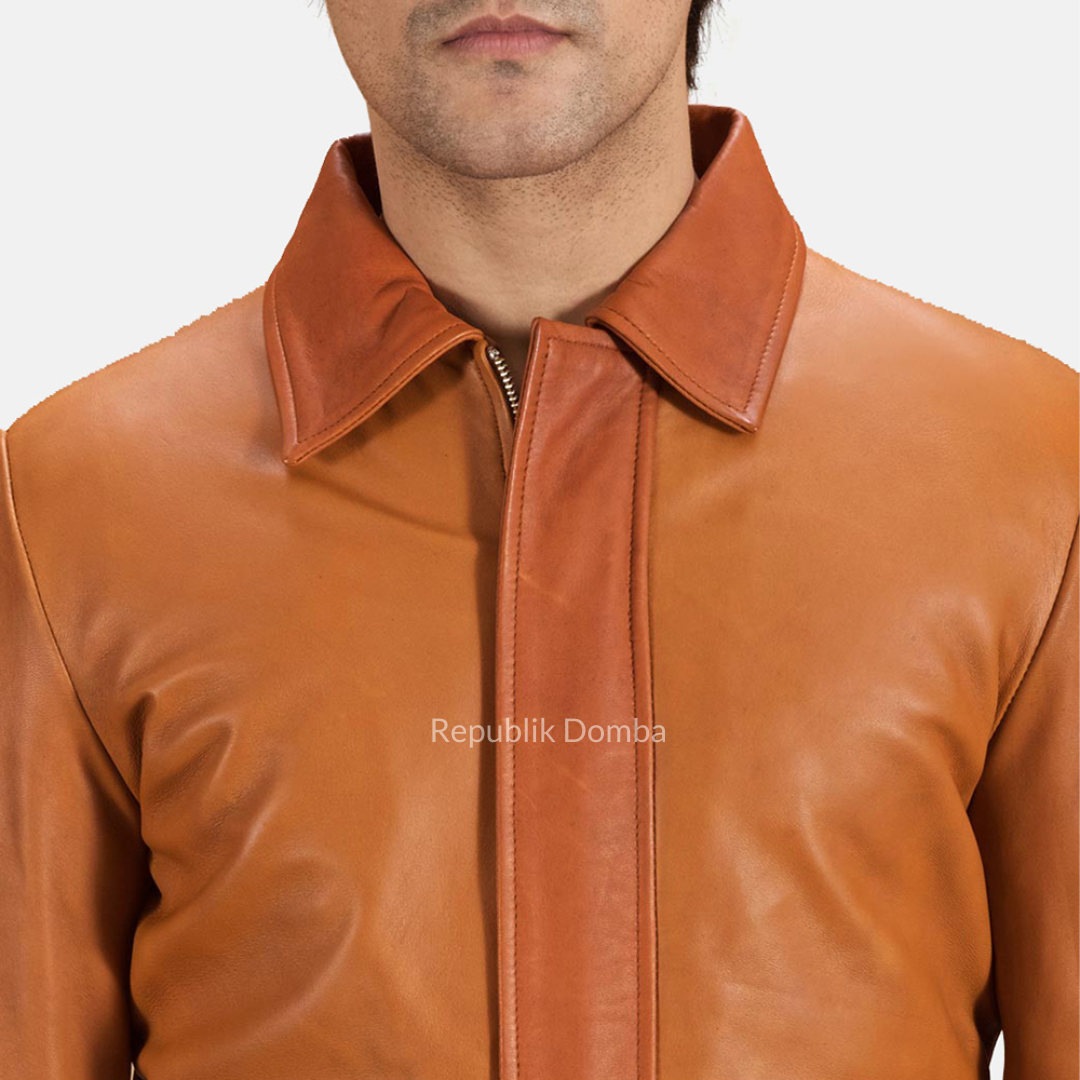 Jaket Kulit Domba Pria Formal Premium | PF 409 - Tampak Samping