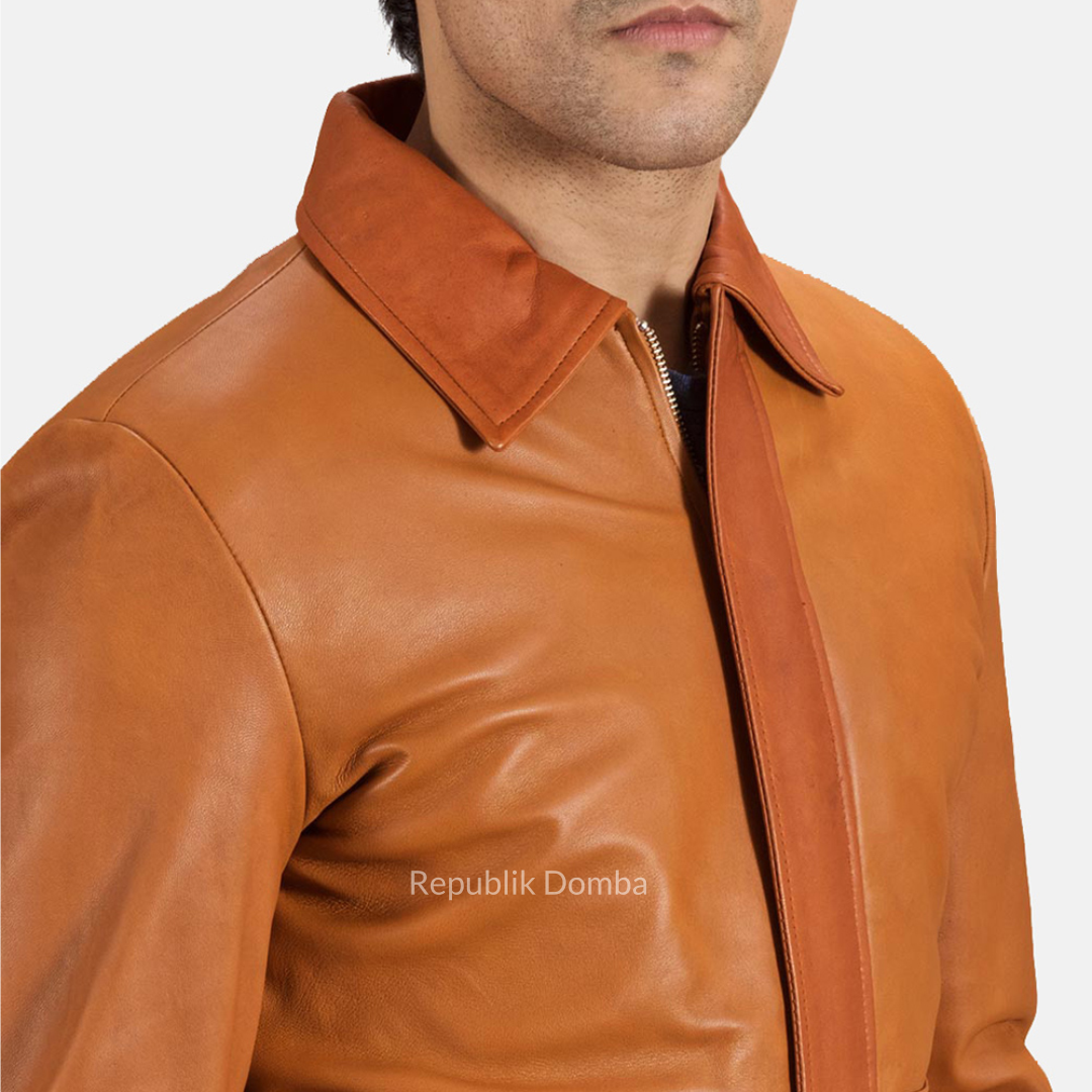 Jaket Kulit Domba Pria Formal Premium | PF 409 - Tampak Belakang