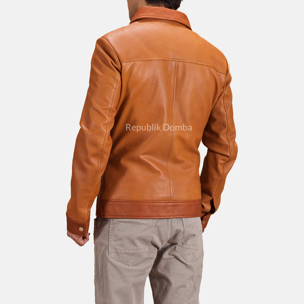 Jaket Kulit Domba Pria Formal Premium | PF 409 - Detail Hardware dan Jahitan