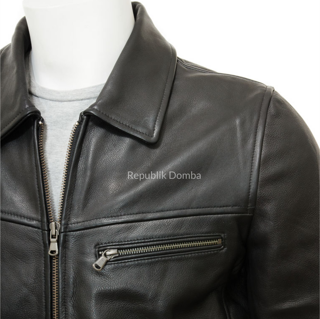 Jaket Kulit Domba Pria Formal Premium | PF 425 - Tampak Samping