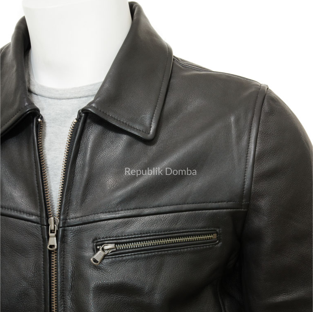 Jaket Kulit Domba Pria Formal Premium | PF 425 - Tampak Samping