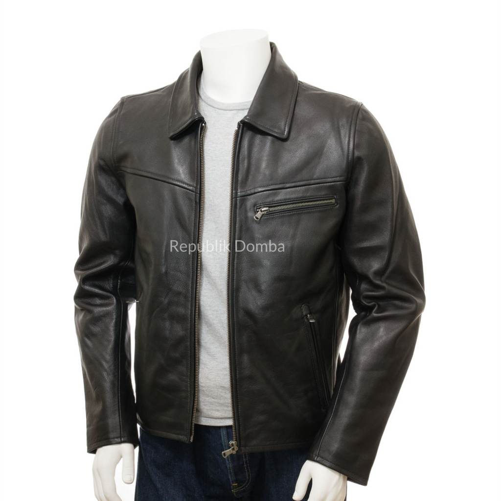 Jaket Kulit Domba Pria Formal Premium | PF 425 - Detail Bahan Kulit Domba