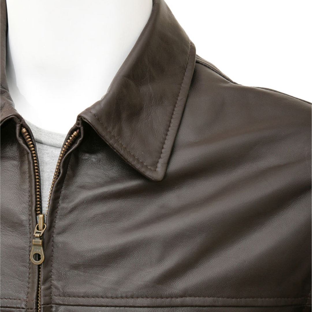 Jaket Kulit Domba Pria Formal Premium | PF 426 - Tampak Samping