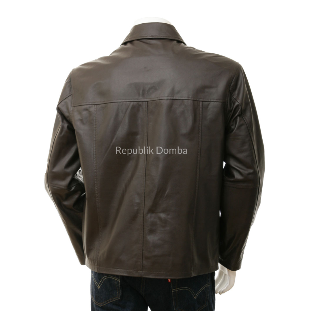 Jaket Kulit Domba Pria Formal Premium | PF 426 - Detail Bahan Kulit Domba