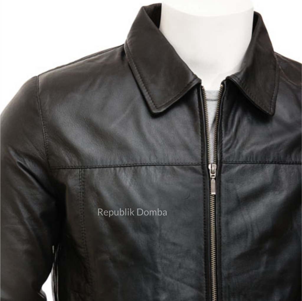 Jaket Kulit Domba Pria Formal Premium | PF 428 - Tampak Samping