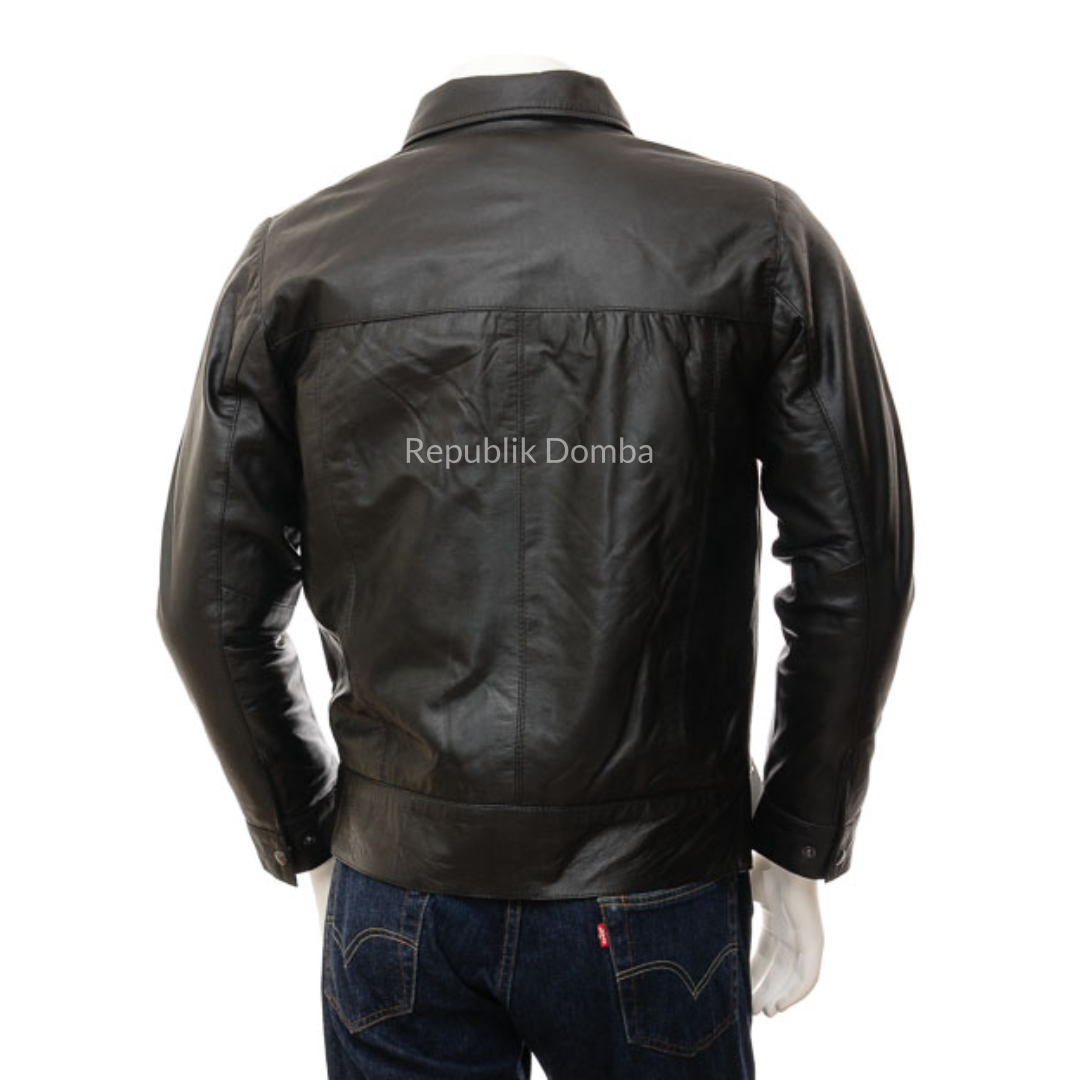 Jaket Kulit Domba Pria Formal Premium | PF 428 - Detail Bahan Kulit Domba