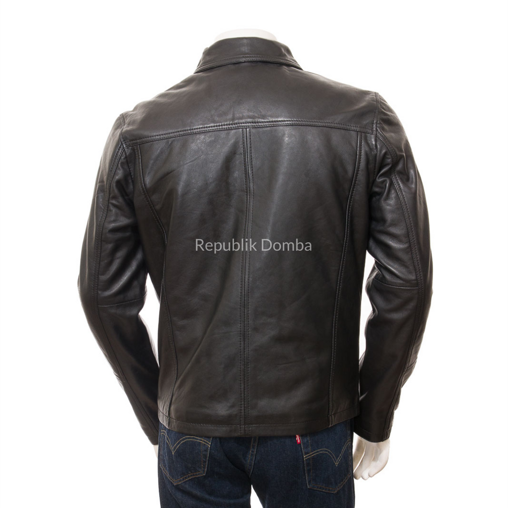 Jaket Kulit Domba Pria Formal Premium | PF 429 - Detail Bahan Kulit Domba